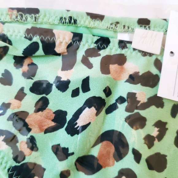 NWT H&M Green Leopard Cheetah Animal Print Bikini Bottom Swimsuit - Picture 4 of 4